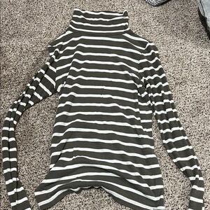 Aerie Striped Olive and Cream Top